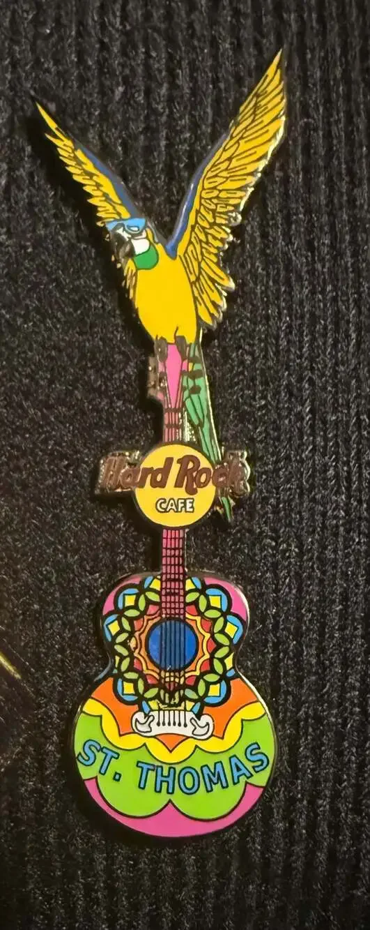 Hard Rock Cafe - St. Thomas Macaw Guitar Pin